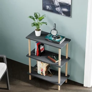 Biblioteca gri cu 3 rafturi