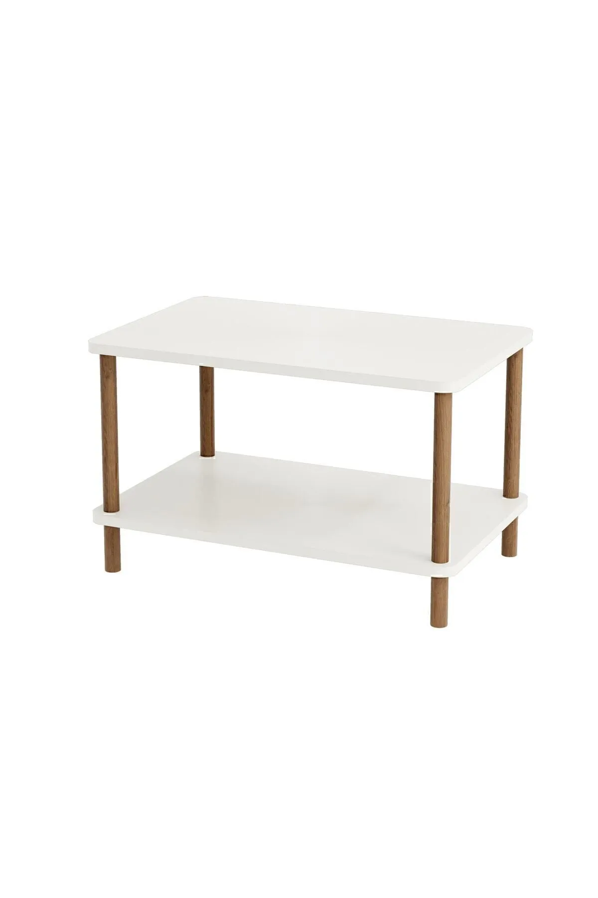 MASĂ DREPTUNGHIULARĂ CU PICIOARE DIN LEMN - ALB - Image 5