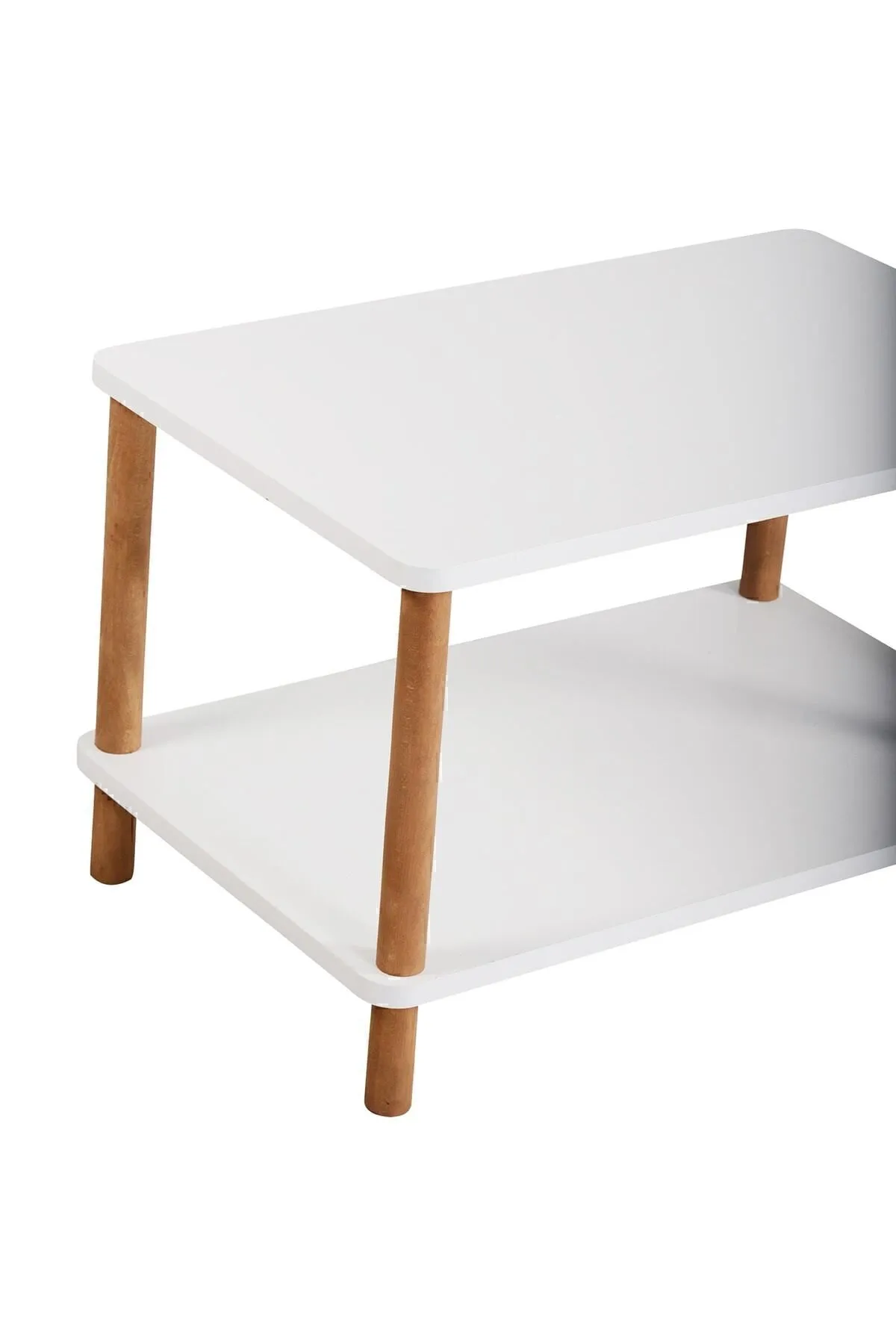 MASĂ DREPTUNGHIULARĂ CU PICIOARE DIN LEMN - ALB - Image 4