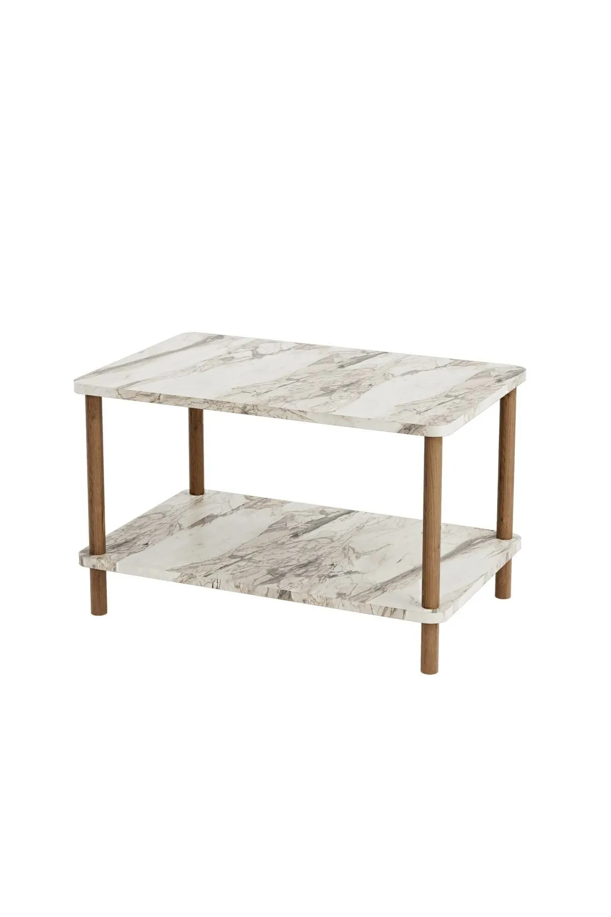 MASĂ DREPTUNGHIULARĂ CU PICIOARE DIN LEMN - MARMURĂ ALBĂ - Image 5