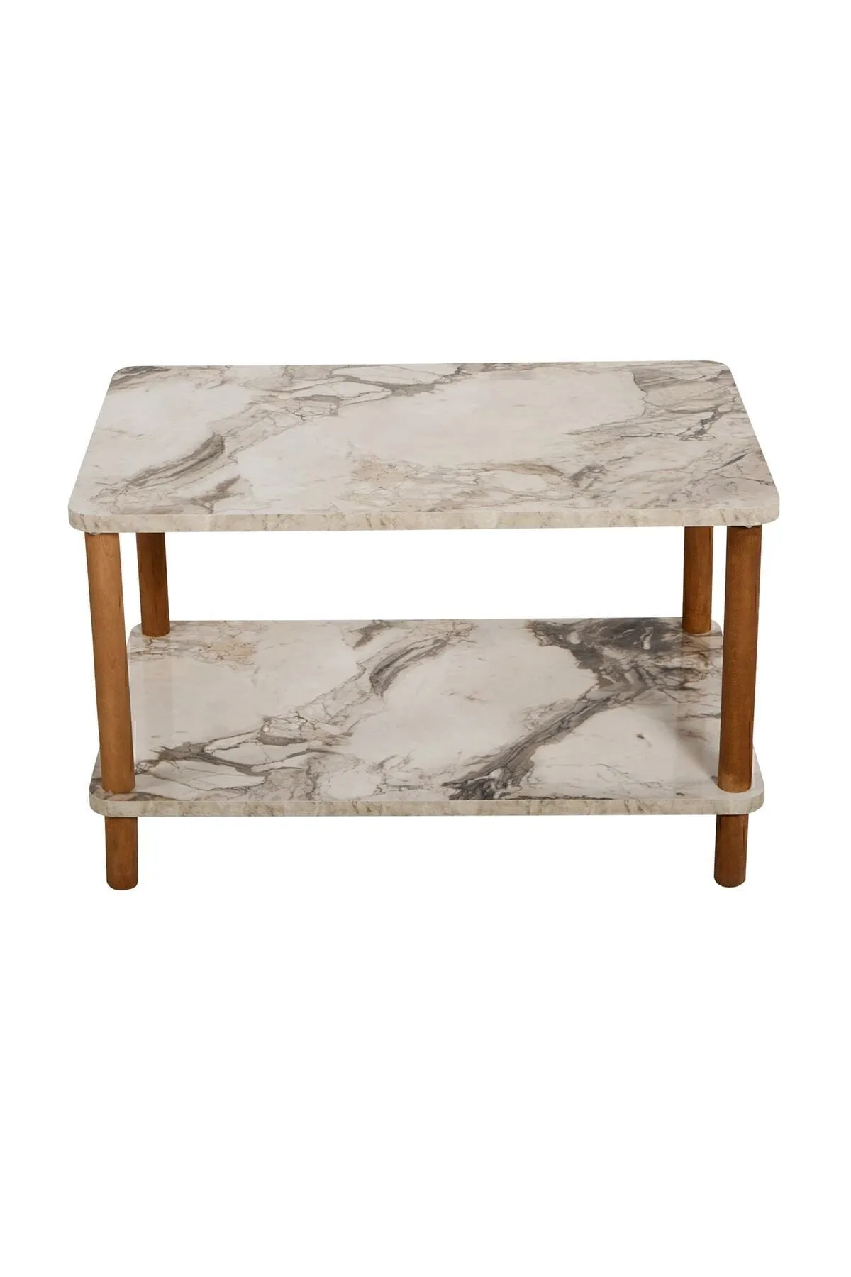 MASĂ DREPTUNGHIULARĂ CU PICIOARE DIN LEMN - MARMURĂ ALBĂ - Image 3