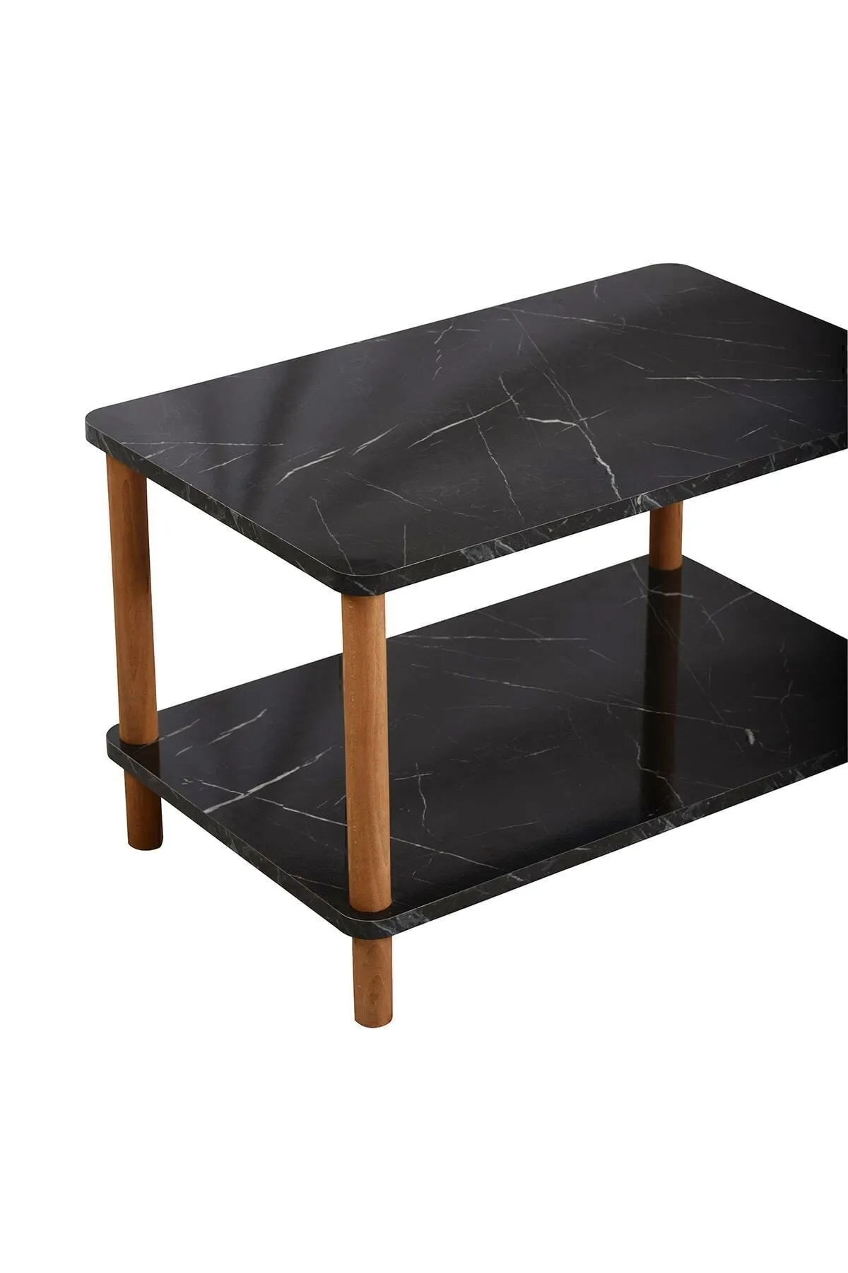MASĂ DREPTUNGHIULARĂ CU PICIOARE DIN LEMN - MARMURĂ NEAGRĂ - Image 4