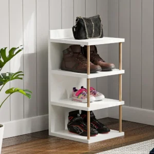 Pantofar alb cu 4 sertare