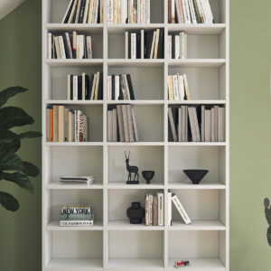 biblioteca cu rafturi mobile biblioteca mare decorativa alba