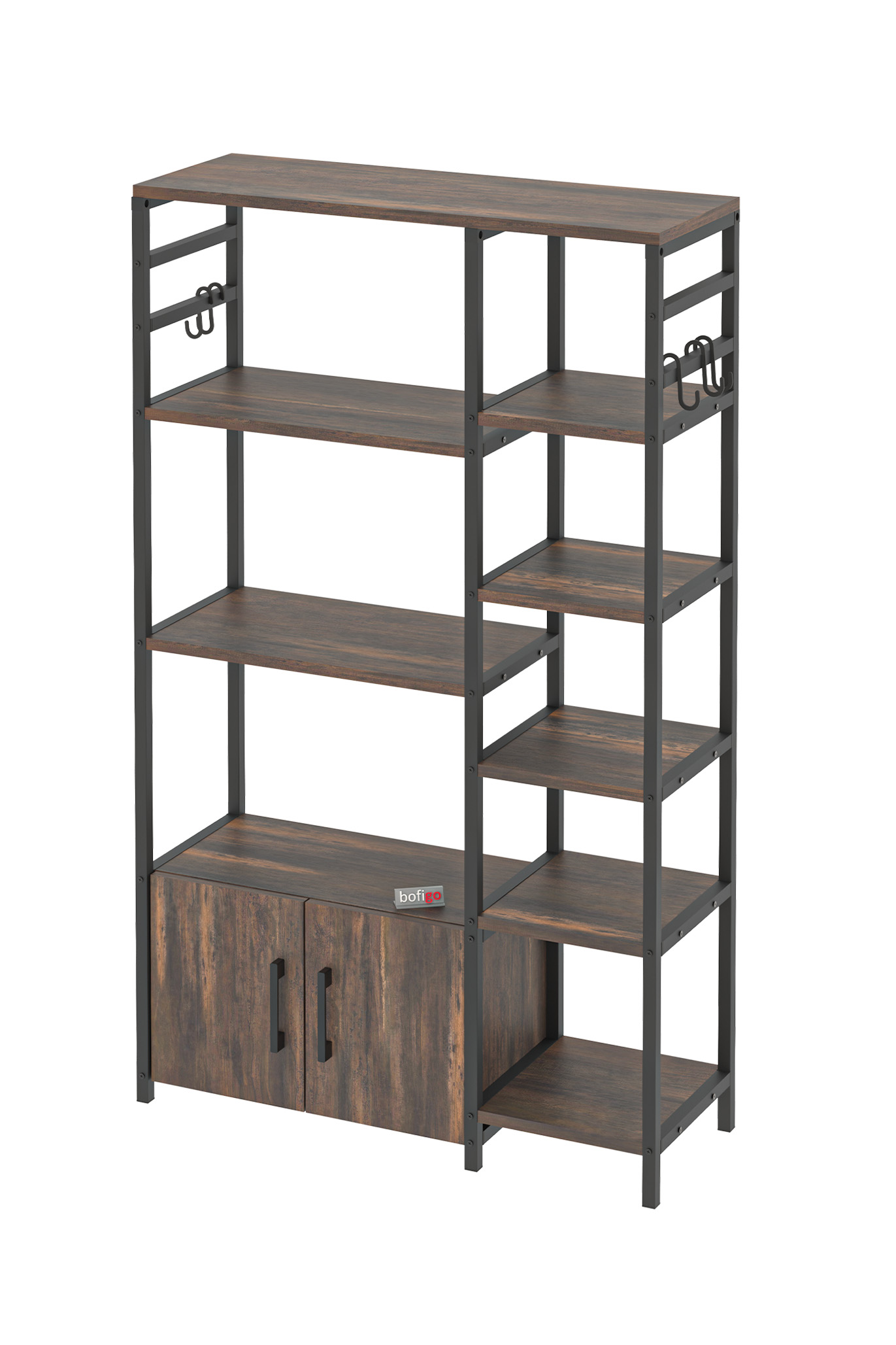 Suport de bucătărie Mobigo cu 2 uși și 8 rafturi, colțar de cafea, bar de bucătărie, culoare marte